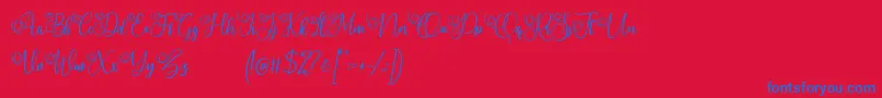 My Lovely Demo Font – Blue Fonts on Red Background