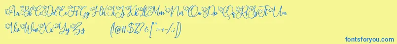My Lovely Demo Font – Blue Fonts on Yellow Background