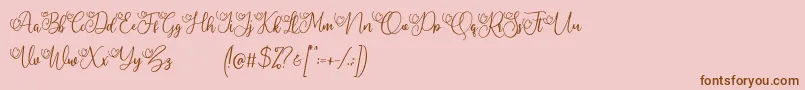 My Lovely Demo-Schriftart – Braune Schriften auf rosa Hintergrund