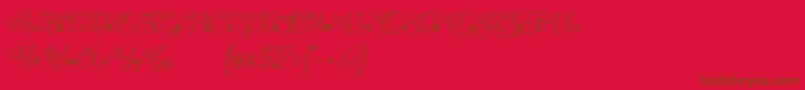 フォントMy Lovely Demo – 赤い背景に茶色の文字