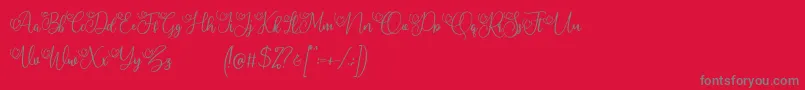 My Lovely Demo Font – Gray Fonts on Red Background