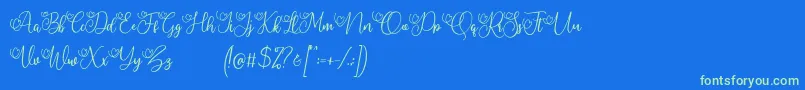 Fonte My Lovely Demo – fontes verdes em um fundo azul