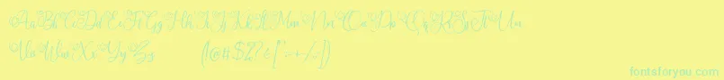 フォントMy Lovely Demo – 黄色い背景に緑の文字