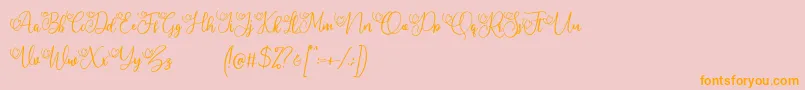 Fonte My Lovely Demo – fontes laranjas em um fundo rosa