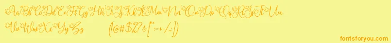 Шрифт My Lovely Demo – оранжевые шрифты на жёлтом фоне