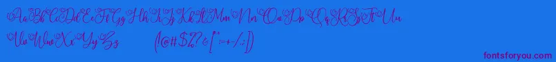 My Lovely Demo-Schriftart – Violette Schriften auf blauem Hintergrund