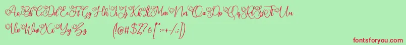 My Lovely Demo Font – Red Fonts on Green Background