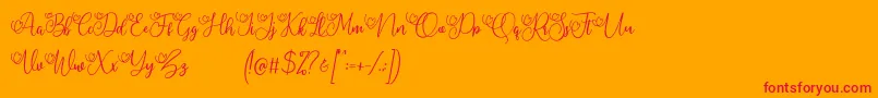 My Lovely Demo-Schriftart – Rote Schriften auf orangefarbenem Hintergrund