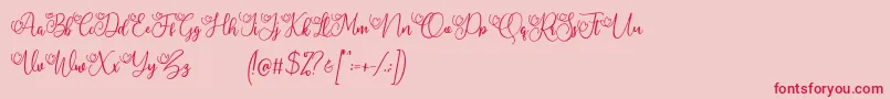 My Lovely Demo Font – Red Fonts on Pink Background