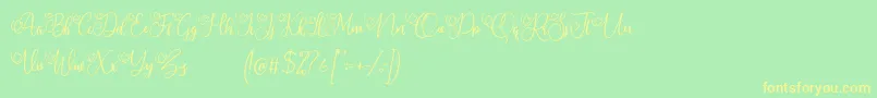 My Lovely Demo-Schriftart – Gelbe Schriften auf grünem Hintergrund