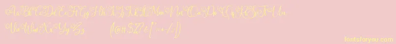 Czcionka My Lovely Demo – żółte czcionki na różowym tle
