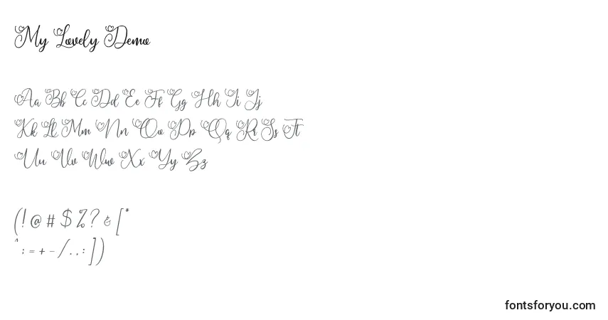 Schriftart My Lovely Demo (135162) – Alphabet, Zahlen, spezielle Symbole