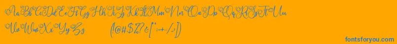 My Lovely Demo Font – Blue Fonts on Orange Background