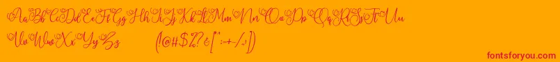 My Lovely Demo-Schriftart – Rote Schriften auf orangefarbenem Hintergrund