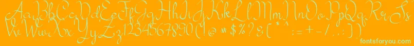 my mecca Font – Green Fonts on Orange Background