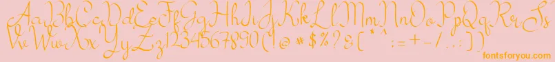 my mecca Font – Orange Fonts on Pink Background