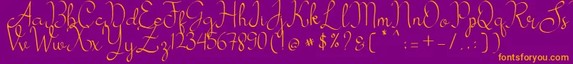 my mecca Font – Orange Fonts on Purple Background