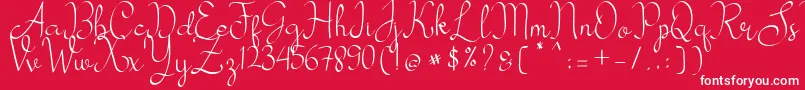 my mecca-Schriftart – Weiße Schriften auf rotem Hintergrund