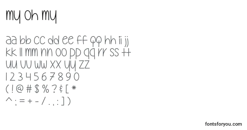 Czcionka My Oh My   – alfabet, cyfry, specjalne znaki