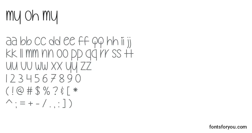 Шрифт My Oh My   (135165) – алфавит, цифры, специальные символы