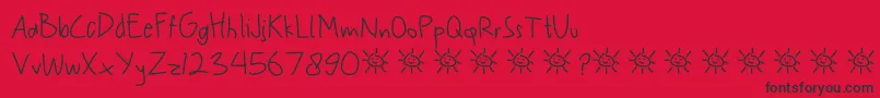 Шрифт My Scrawl – чёрные шрифты на красном фоне