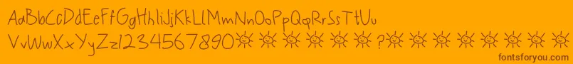 My Scrawl Font – Brown Fonts on Orange Background
