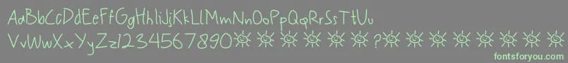 My Scrawl Font – Green Fonts on Gray Background