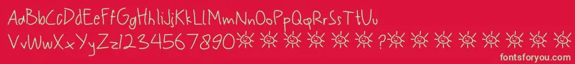 Police My Scrawl – polices vertes sur fond rouge