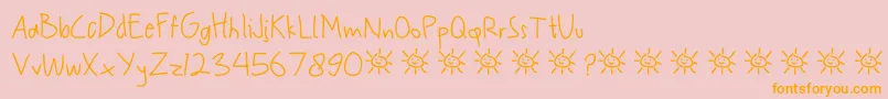 My Scrawl Font – Orange Fonts on Pink Background