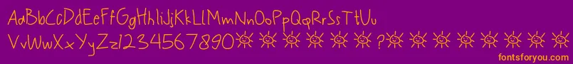 My Scrawl Font – Orange Fonts on Purple Background