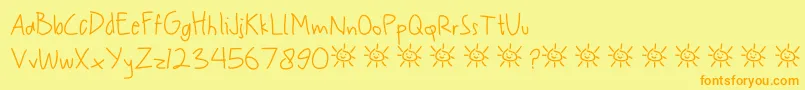 My Scrawl Font – Orange Fonts on Yellow Background
