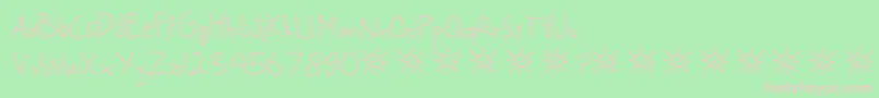 My Scrawl Font – Pink Fonts on Green Background