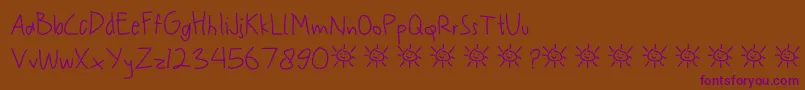 My Scrawl Font – Purple Fonts on Brown Background