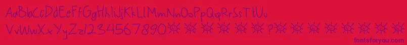 Fonte My Scrawl – fontes roxas em um fundo vermelho