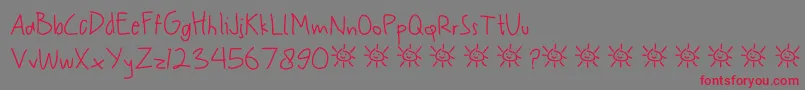 My Scrawl-Schriftart – Rote Schriften auf grauem Hintergrund