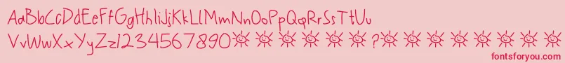 My Scrawl-Schriftart – Rote Schriften auf rosa Hintergrund