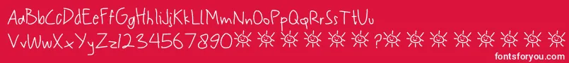 My Scrawl Font – White Fonts on Red Background
