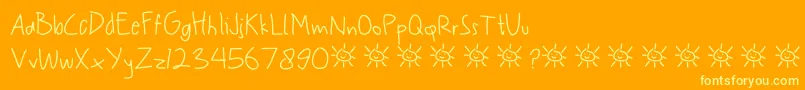 Fonte My Scrawl – fontes amarelas em um fundo laranja
