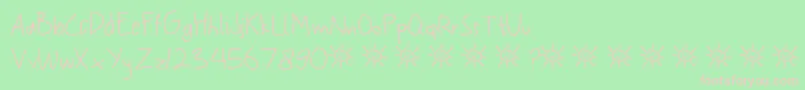 My Scrawl-fontti – vaaleanpunaiset fontit vihreällä taustalla