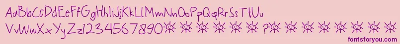 My Scrawl Font – Purple Fonts on Pink Background