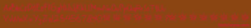 My Scrawl-fontti – punaiset fontit ruskealla taustalla
