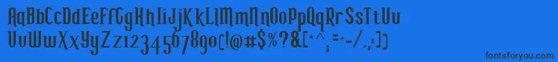 My seven T s Font – Black Fonts on Blue Background