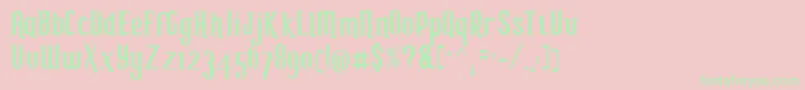 My seven T s Font – Green Fonts on Pink Background