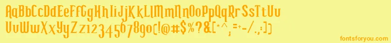 My seven T s Font – Orange Fonts on Yellow Background