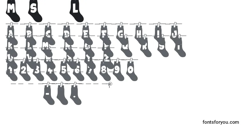 Schriftart My Socks Line – Alphabet, Zahlen, spezielle Symbole