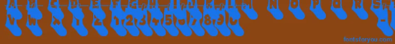 Czcionka My Socks Line – niebieskie czcionki na brązowym tle