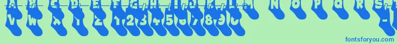 Шрифт My Socks Line – синие шрифты на зелёном фоне