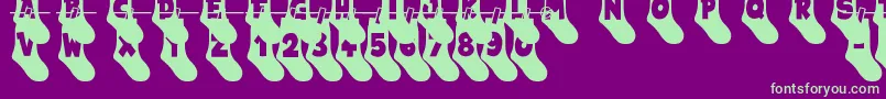 My Socks Line Font – Green Fonts on Purple Background