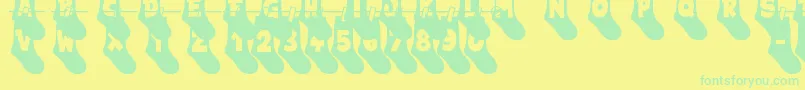 My Socks Line-fontti – vihreät fontit keltaisella taustalla