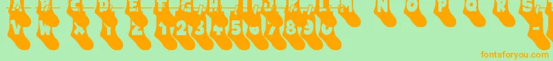 My Socks Line Font – Orange Fonts on Green Background